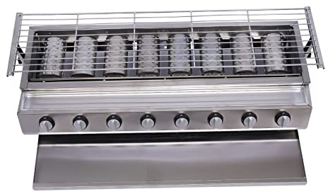 8-Brenner Gasgrill Outdoor BBQ mit Ölauffangschale ideal für Restaurants und Kantinen