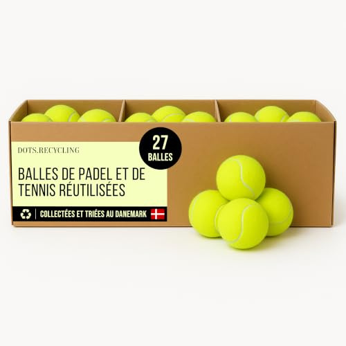 Dots.Recycling Palline da padel e tennis riciclate – 72 pezzi – Palline da padel e tennis per l'allenamento e i cani – Ideali per il gioco, lo sport e le palline da asciugatrice