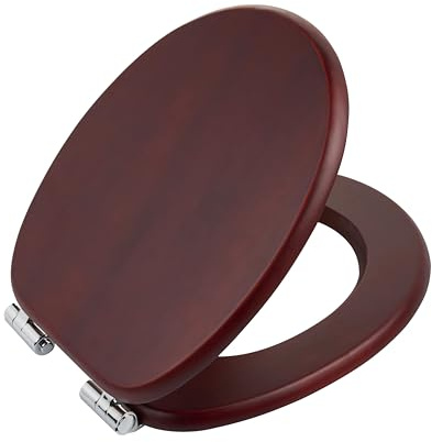WC-Sitz aus Kiefer-Massivholz in Mahagoni-Rot, Soft-Touch – PIKLiDS (Mit Soft-Close & Schnellverschluss)