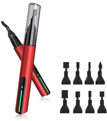 Ksrnsne Ponceuse Alternative, Mini Ponceuse, Stylo de Ponçage Électrique à Chargement USB avec Tête de Ponçage 8 Pièces et Papier de Verre Autocollant, Installation Facile