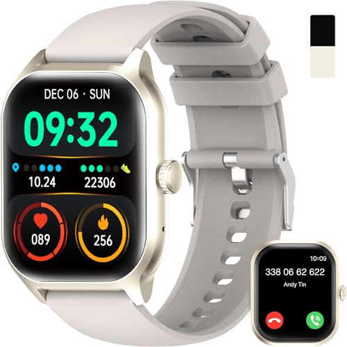 zaisia Smartwatch Uomo Donna con Chiamare/Rispondere, 2.01 Molteplici modalità Sportive Orologio Smartwatch con Contapassi/Sonno/Cardiofrequenzimetro, IP68 Orologio Intelligente per Andorid iOS