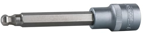 KS Tools 1/2' Bit-Stecknuss Innensechskant mit Kugelkopf, lang, 10mm, auf Hänger