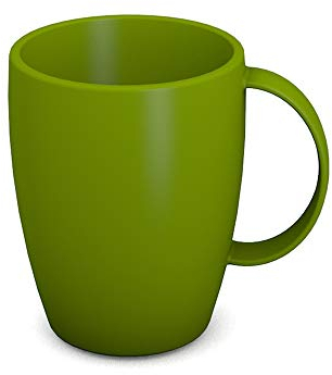 Ornamin Mug with Handle 260 ml Green (model 420) | sturdy coffee mug made of plastics, coffee cup, reusable mug