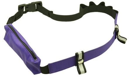 ANDREAS WIPPER Laufgürtel mit Hüfttasche und Gelschlaufen, Startnummernhalter, Startnummerngurt, Startnummernbefestigung, Startnummernband Case Violet Edition