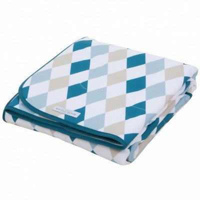 LITTLE DUTCH 0298 Kinderbett-Decke mint-beige Motiv: Rauten