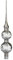 Jingle Bells Lauscha Christbaumspitze Antik Silber Silber mit weißer Winterlandschaft mundgeblasen handbemalt