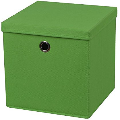 5 Stück Faltbox Grün 28 x 28 x 28 cm Aufbewahrungsbox faltbar mit Deckel