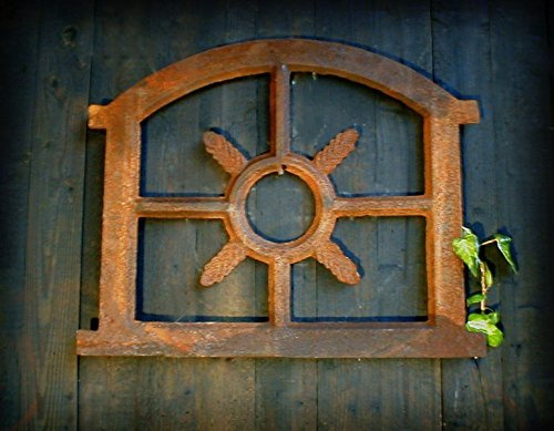 Antikas - Eisenfenster Stallfenster für Gartenmauer antik Sprossenfenster Fenster Eiche kl