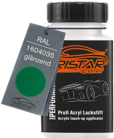 TRISTARcolor RAL 1604035 Grün glänzend Lackstift | Lackfläschchen mit Pinsel, 50 ml, schnelltrocknend