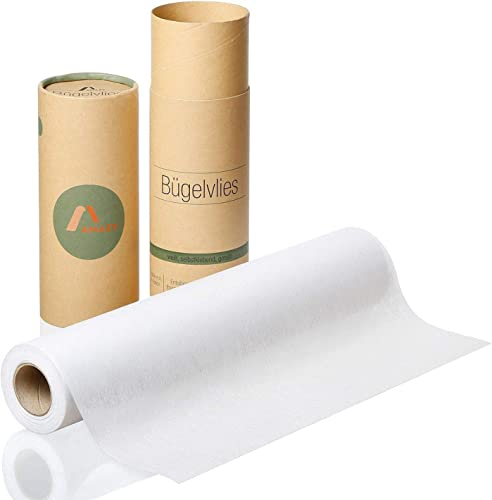 Amazy Bügelvlies für leichte Stoffe (weiß | 80 g/m2) – Bügeleinlage zum Verstärken von Kleidung, Decken und Taschen, für Applikationen und Patchwork (9 x 0,4 m)