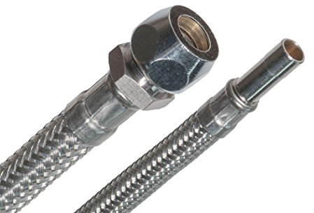SFX® Flexschlauch 70cm Panzerschlauch 10mm Rohrstutzen x Quetschverschraubung Edelstahl Anschlussschlauch Armaturenschlauch Wasserhahn Mischbatterie 700mm