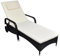 vidaXL Sonnenliege mit Rollen, Gartenliege mit Stahlgestell, Relaxliege für Garten Terrasse Pool, Strandliege, Schwarz Poly Rattan