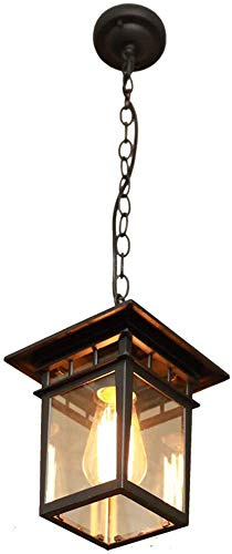 Hängelleuchte retro schwarz Außen Pendellampe Wasserdichter IP23 E27 Höhenverstellbar Hängelampe Aluminium/glas esszimmer Balkon Dekorative Pavillon Outdoor pendant light 18.5 * 23 cm…