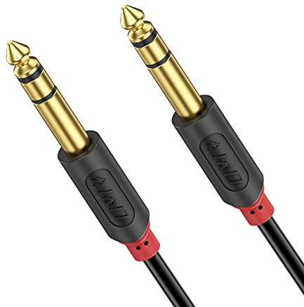 J&D Cable TRS 1/4, Serie Audiowave Chapado en Oro, 6.35mm TRS Macho a Macho, Cable de Audio Estéreo Balanceado, Cable Instrumento Guitarra de 1/4, 0,9 Metros
