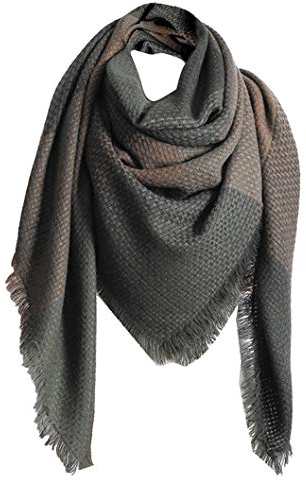 Jacyren Schal Damen Schal XXL Warm Weich Strickschal Karo Winterschal Herbstschal Wolleschal Frauen Deckenschal Halstuch Scarf Poncho Cape (SF 11)