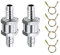 HONGECB 2 Stück Aluminium Kraftstoff Rückschlagventil, für Auto Vergaser Niederdrucksystem, Kraftstoff Rückschlagventil für Auto, 6-12 mm Aluminium Ventil Rückschlagventil, mit Federklammer (6mm)