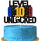 Kuchendekoration zum 10. Geburtstag, Motiv Level 10th Birthday, doppelseitig, für Videospiel-Controller.