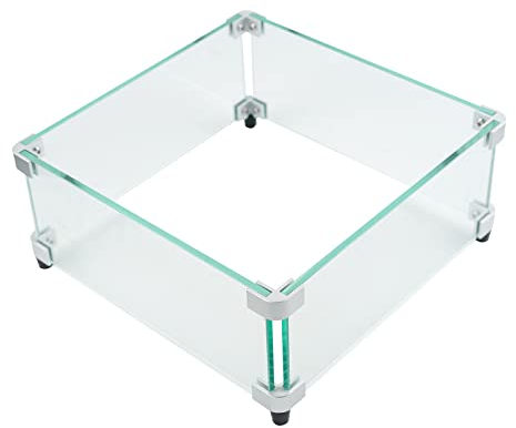Feuerstelle Windschutz Quadrat 14x14x6 Zoll Glas Windschutz für Feuerstelle Quadrat