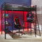 X-Rocker Fortress Bunk Bed with Desk Gaming Bed, Metal Kids Loft Bed Frame with 3 Shelves and Gaming Desk, Space Saving Design for Kids, Teens, Single High Sleeper + 90x190cm Mattress Included - BLACK