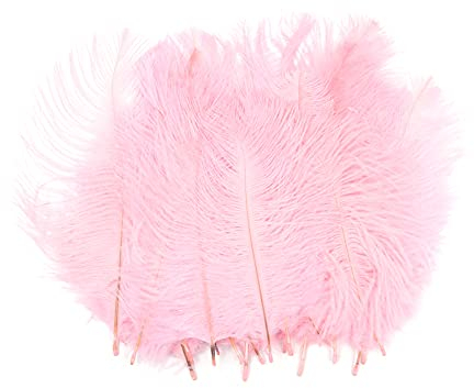 Alnicov 20 Stück natürliche Straußenfedern 15 cm-20 cm Federfedern DIY für die Tischdekoration bei Hochzeiten zu Hause (Rosa)