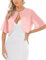 Irevial Bolero Manga Corta Mujer Gasa Elegante Torera para Vestidos de Fiesta Shrug Boda Novia Rosa, XL