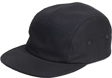 WITHMOONS Baumwolle Jockey Flat Bill Cap 5 Panel Camp Hut Outdoor Angeln YZ20113, Schwarz, MEDIUM