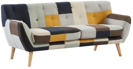 Vente-unique-Sofa 3-Sitzer - Patchwork - Mehrfarbig - SERTI II