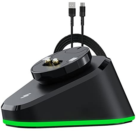 Hesupy Charging Dock for Logitech G & Razer Wireless Gaming Mice, USB 3.0, RGB Lighting, Compact, Low-Profile