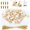 Hengxinc Lot de 120 Mini Pince à Linge Bois Le cœur Mini Pince à Linge Mariage Petite Epingle en Bois pour Photo pour Polaroid Photo avec 10M Corde de Jute DIY Mini Epingle en Bois Photo (Blanc)