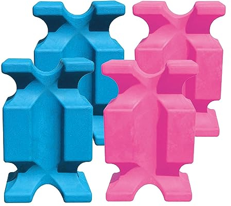 Brama-West Cavaletti Blöcke 4er Set Hindernis / Jumpingblöcke 61 x 38 x 22 cm - Hellblau & Pink