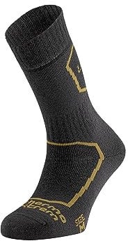 LURBEL Everest Five, Calcetines térmicos, Calcetines de lana merino, Calcetín de Expedición, Calcetín para Trekking sin costuras, Calcetines transpirables y Anti-olor, Unisex. (Marengo/Mustard, 42-44)