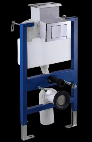 MEJE Unterputz-Spülkastensystem für Wand-WCs, weiß, inkl. Vorwandelement,Zweimengenspülung Betätigungsplatte