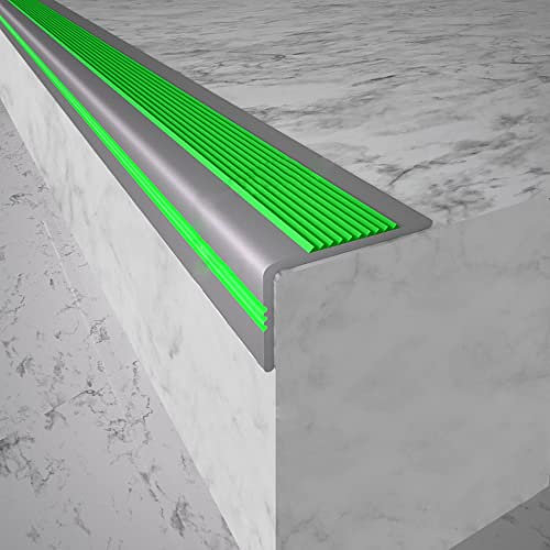 BAHOJAS Rutschfeste Gummi-Stufenmatten für den Außenbereich – selbstklebende PVC-Stufenkante zum Schutz von Treppen, Stufen und Terrassendielen – effektiv, langlebig