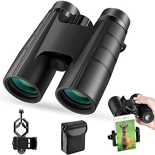 Telescopio Teleobjetivo Binocular para Adultos, 10X42 HD Micro Luminoso Visión Nocturna Telescopio de Película Verde de Banda Ancha Multicapa Impermeable, Adecuado para Viajes al Aire Libre y Conci