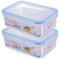 HOMESHOPA Plastic Airtight Food Storage Container, Leakproof Rectangle Container with Clip-Lock Lid, BPA Free Reusable Meal Prep Lunch Box Microwave Freezer & Dishwasher Safe (2 Pack, 1 Litre)