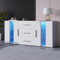 Sweiko Buffet - Commode avec 16 lumières LED de couleurs - Buffet vertical avec trois tiroirs - Armoire de rangement multifonction pour salon et salle à manger (blanc)