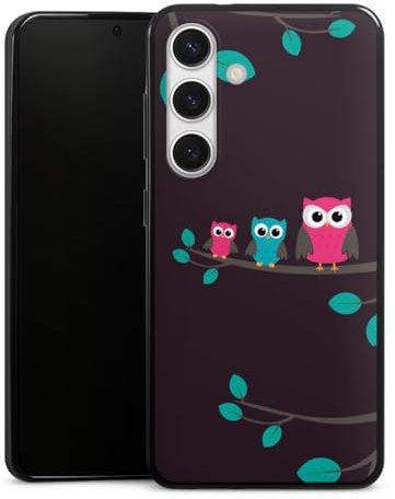 Slim Case extra dünn kompatibel mit Samsung Galaxy S24 Silikon Handyhülle schwarz Hülle Eule Kinder