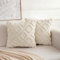 TOCOMOA Boho Kissenbezug 45x45 2er Set - Polyester Dekorative Sofakissen Dekokissen Kissenbezüge Beige, Weich Plüsch Kissenhülle 45x45cm Zierkissenbezug für Sofa Schlafzimmer Wohnzimmer