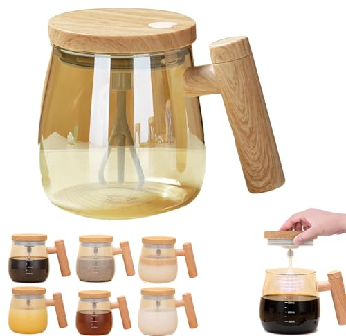 Electric High Speed Mixing Cup,Electric High Speed Mixing Waterproof Self Stirring Travel Coffee Mug,13.5oz Electric Mixing Coffee Mug, Automatic Drink Mixer For Home Office Travel (Gold)