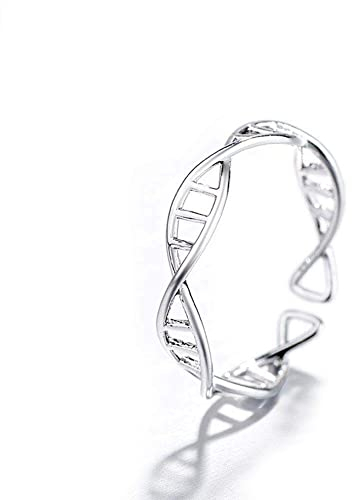 Generic PULABO Damen Mädchen Dna Spiral Verstellbare Offene Fingerringe Versilbert In tragbar