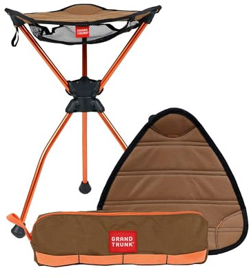 GRAND TRUNK Compass 360 XT Extra hoher Drehhocker, tragbarer Outdoor-Sitz, für Camping, Reisen und den täglichen Gebrauch, Braun