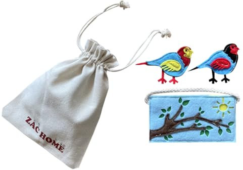 Finger Puppet Two Little Dicky Birds with beautifully made Tree Branch Bag, Colorful finger Puppet for Creative Play