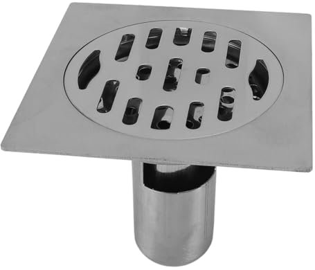 Quadratisches Duschablauf-Set, 10,9 cm Badezimmer-Bodenablauf-Set aus Edelstahl, kein Verstopfen des Badezimmer-Bodenablaufs, Dusch-Bodenablauf, Bodenablauf für 50 Mm 75 Mm Rohr, Badezimmerwäsche