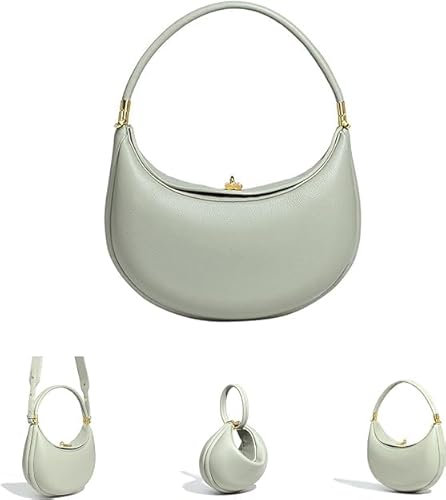 Lushandy PU Leder Halbmond Tasche und Damen Luna 4 in 1 Umhängetasche Halbmond Tasche Hobo Clutch, Grün , 11.0x6.1x3.5 inches