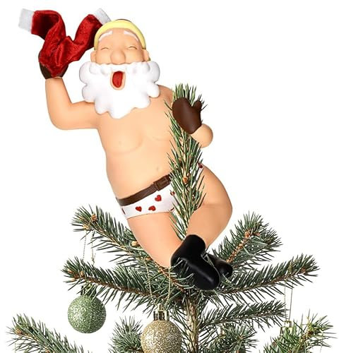 Tree Buddees Weihnachtsbaumspitze Stripping Santa, groß, 25,4 cm