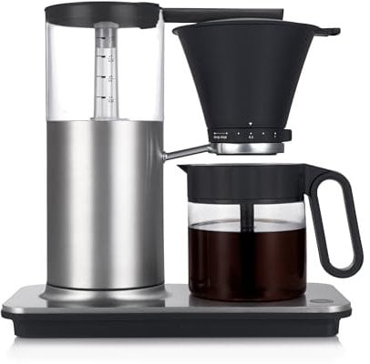 Wilfa Classic+ Coffee Maker & Precision Brewer - Detachable Filter Element & Manual Drip-stop - Temperature Control & Auto Stop - Smart Maintenance Features for Cleaning & Power Conservation - Silver