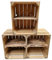 Teramico Vintage gebrauchten Holzkisten/Obstkisten/Weinkisten original aus dem Obstanbau mit Ablagefach geflammt 50 x 40 x 30cm (3 x Ablage Kurz)