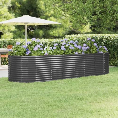 FUDUGEHMIOFWFJJ zinkwanne groß XXL,blumentopf XXL Outdoor,Hochbeet Pulverbeschichteter Stahl 322x100x68 cm AnthrazitGeeignet für Garten, Terrasse, Schlafzimmer, Wohnzimmer