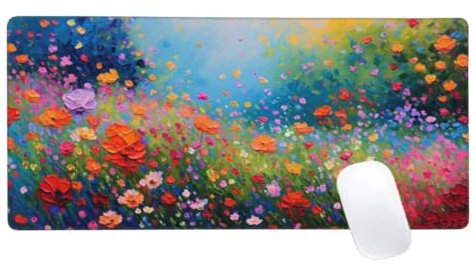 Couleur Tapis de Souris XXL 1600x800, Tapis de Souris Peinture, Tapis Souris pour Clavier et Bureau, Étendu Tapis de Souris Gamer, Lavable Surface lisse, Base Antidérapante, Améliorer Précision Z2-174
