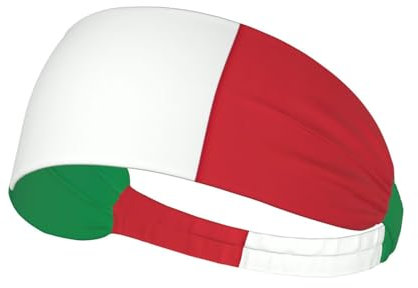 WHJYYXDE Elastisches Übungs-Stirnband – weiches, atmungsaktives und schnell trocknendes athletisches Haarband für Männer und Frauen, Italien-Flagge bedruckt